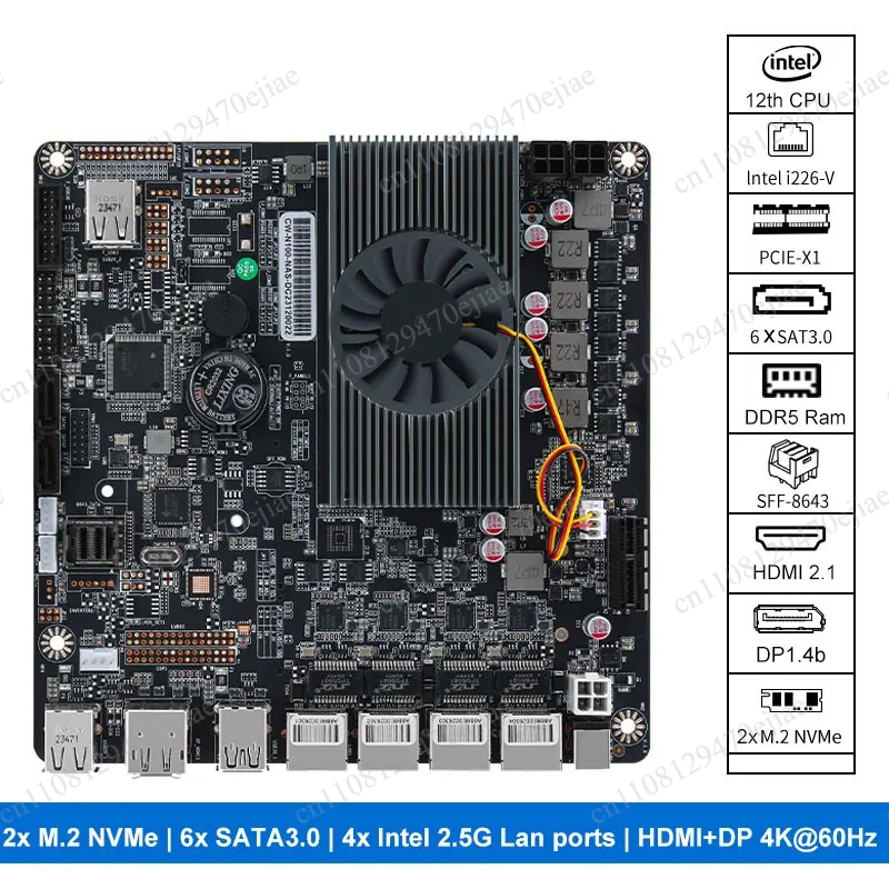 Nas Motherboard N100 6 Sata - N100 Mini ITX NAS Anakart DDR5,