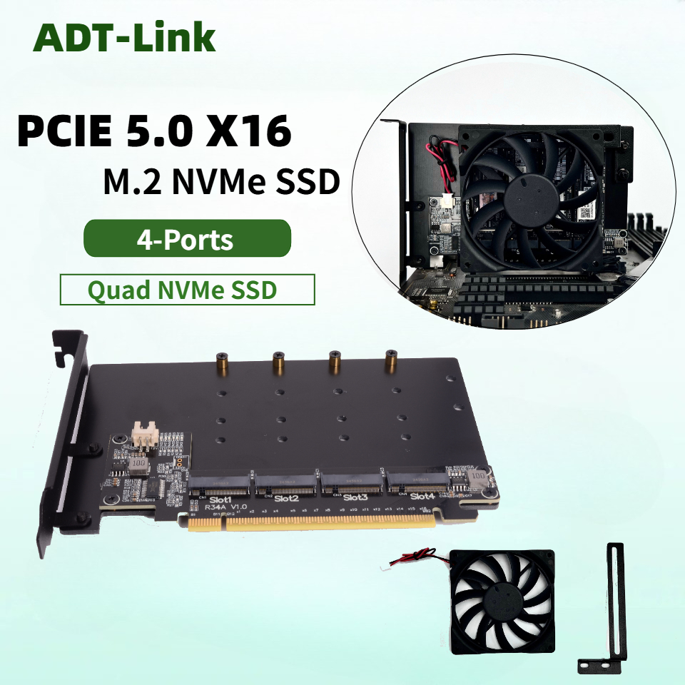 R34A PCIe 5.0 x16 - 4 Portlu M - Quad M.2 Nvme Pcie Bifurcation Card incelemesi ve fiyatı