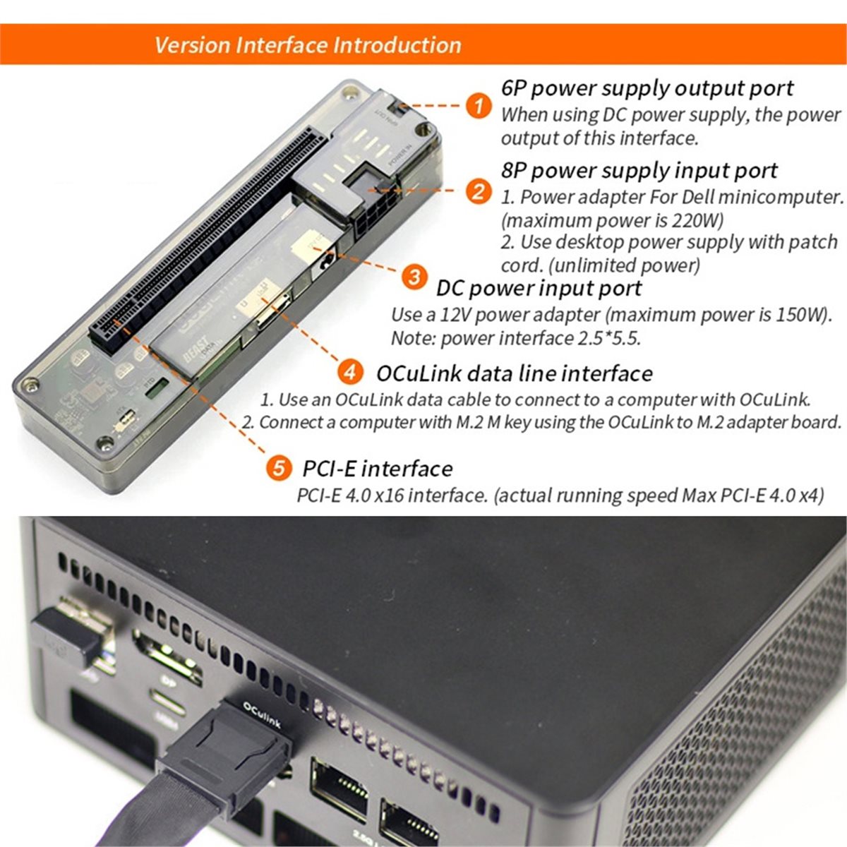 Promosyon OCuLink GPU Dock, M. - External Gpu Dock Pcie 4.0 Oculink incelemesi ve fiyatı